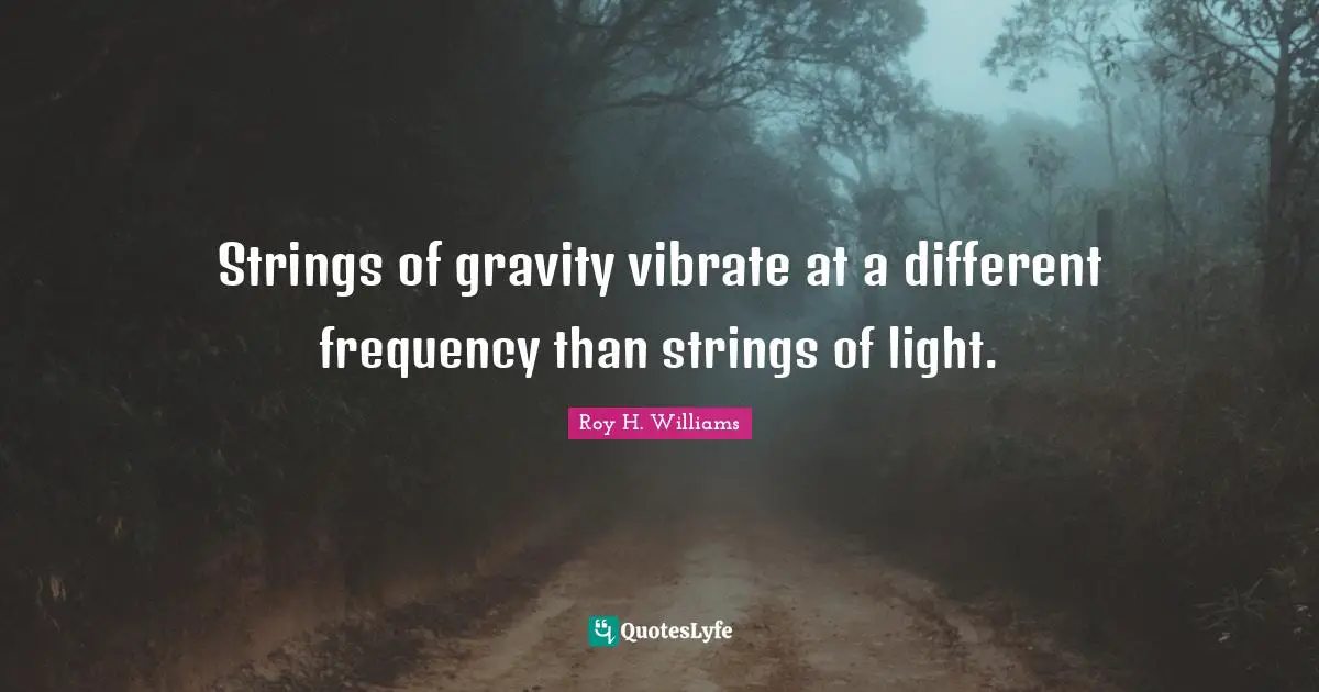 Vibrate Quotes: "Strings of gravity vibrate at a different frequency than strings of light."