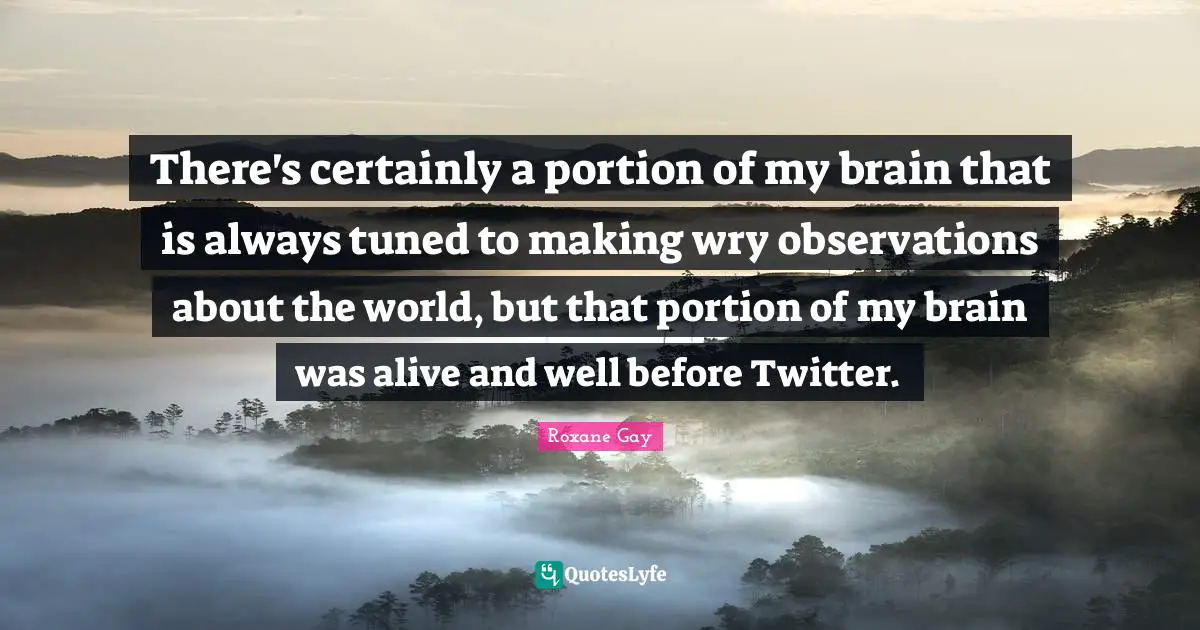 There's certainly a portion of my brain that is always tuned to making wry observations about the world, but that portion of my brain was alive and well before Twitter.