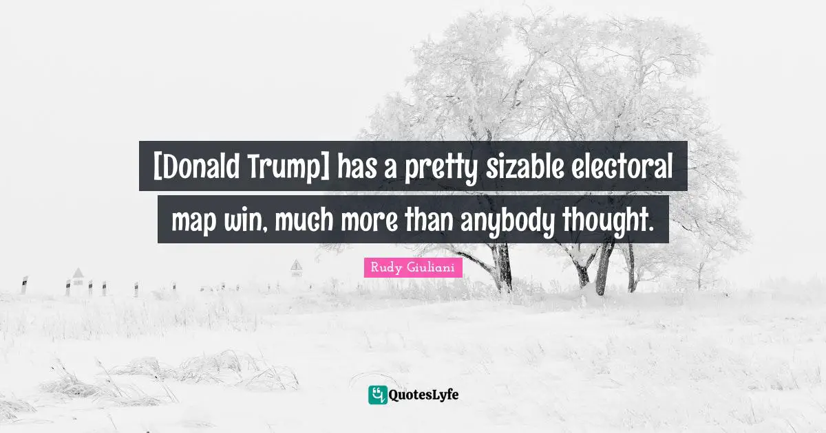 [Donald Trump] has a pretty sizable electoral map win, much more than anybody thought.