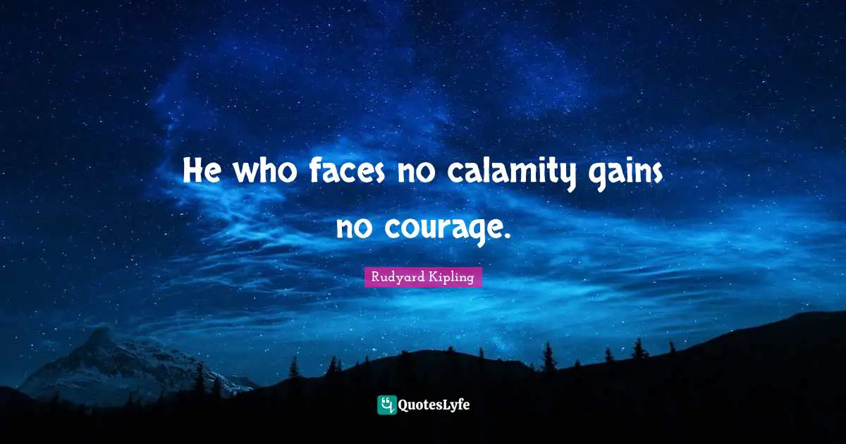 Calamity Quotes: "He who faces no calamity gains no courage."