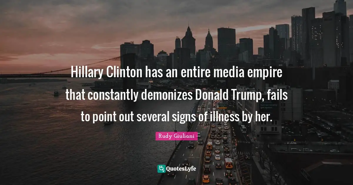 Hillary Clinton has an entire media empire that constantly demonizes Donald Trump, fails to point out several signs of illness by her.