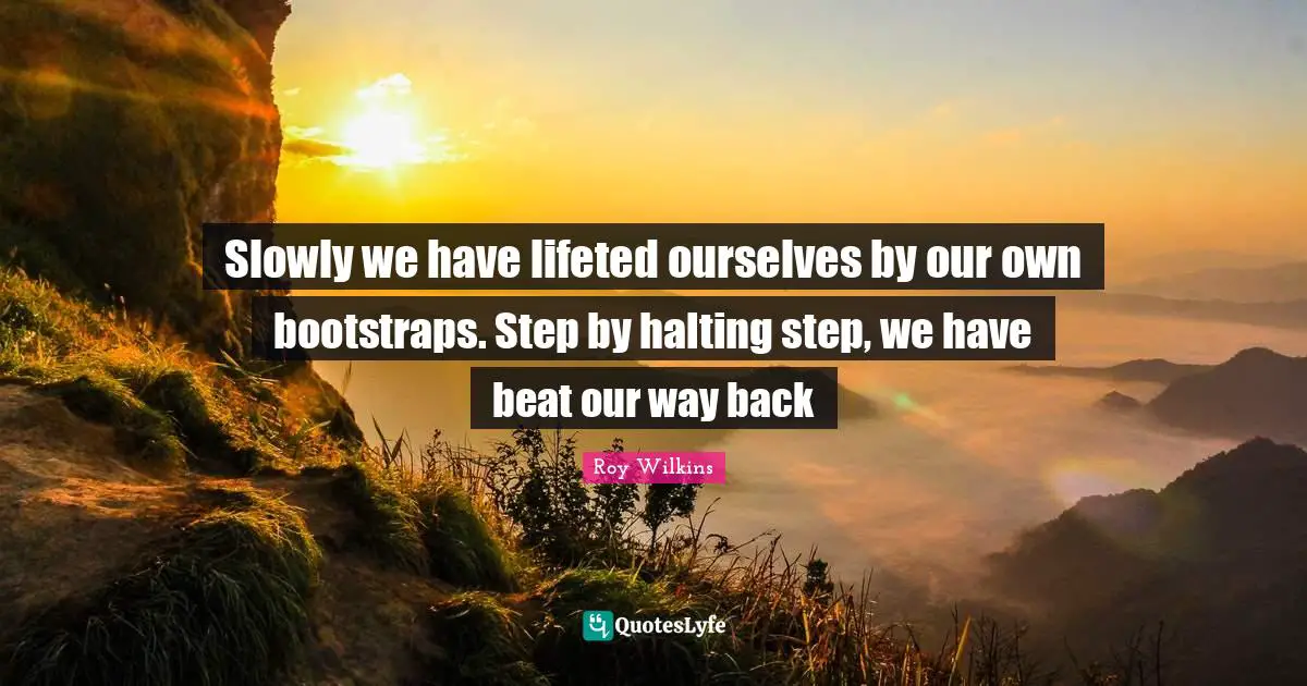 Slowly we have lifeted ourselves by our own bootstraps. Step by halting step, we have beat our way back