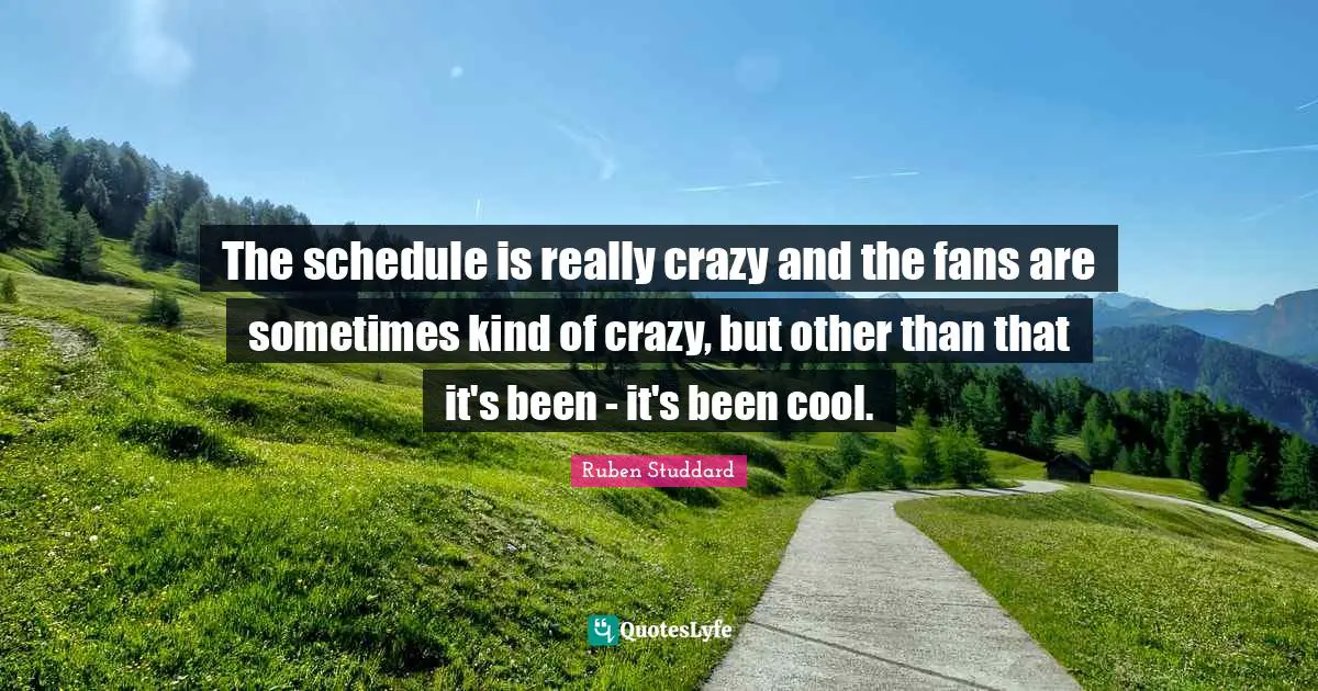 The schedule is really crazy and the fans are sometimes kind of crazy, but other than that it's been - it's been cool.