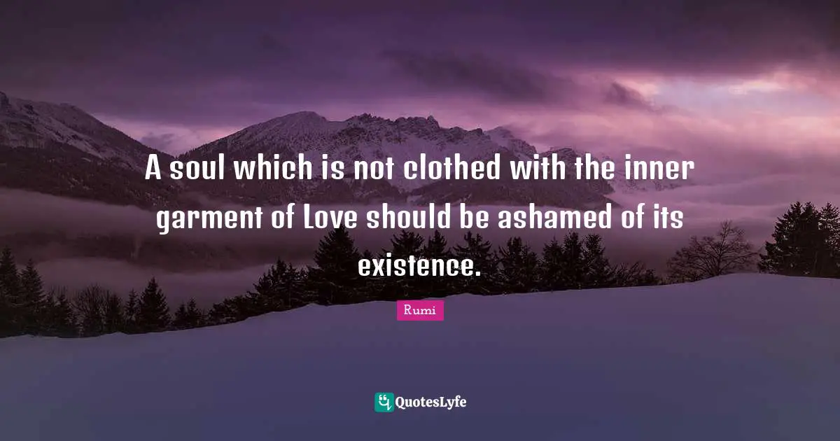 A soul which is not clothed with the inner garment of Love should be ashamed of its existence.