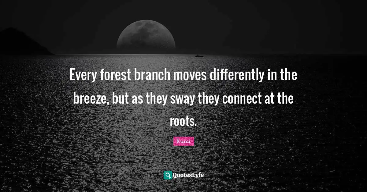 Branches Quotes: "Every forest branch moves differently in the breeze, but as they sway they connect at the roots."