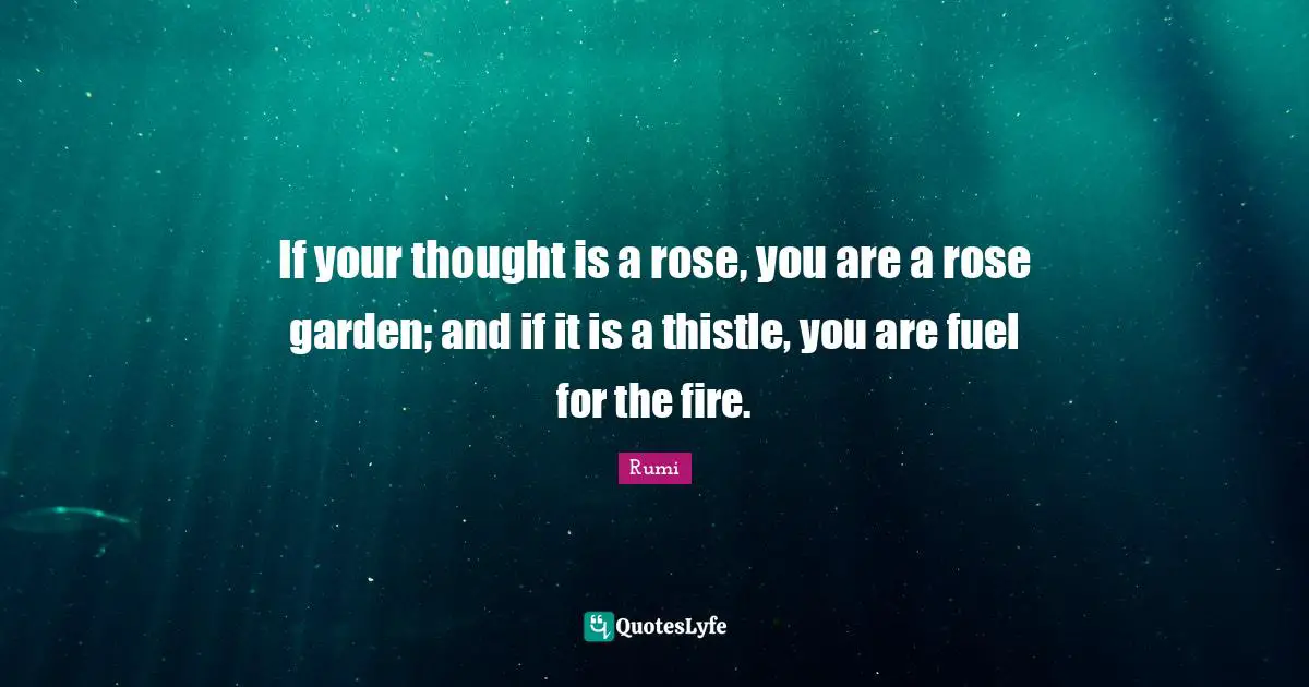 Rose Quotes: "If your thought is a rose, you are a rose garden; and if it is a thistle, you are fuel for the fire."