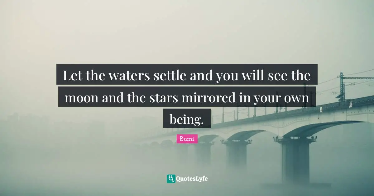 Moon Quotes: "Let the waters settle and you will see the moon and the stars mirrored in your own being."