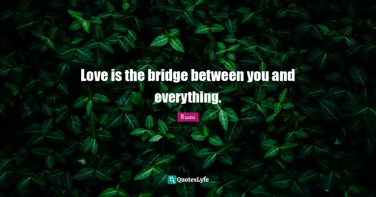 Love is the bridge between you and everything.
