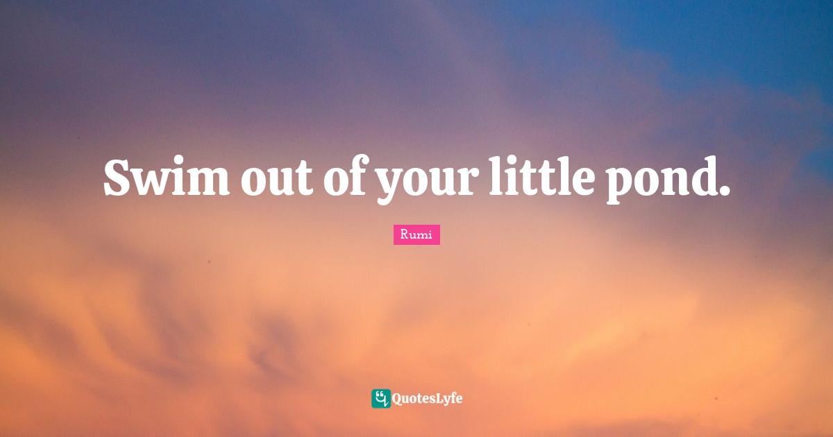 Ponds Quotes: "Swim out of your little pond."
