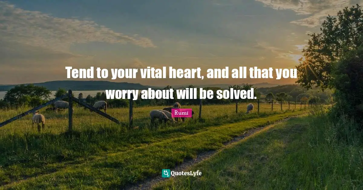 Tend to your vital heart, and all that you worry about will be solved.
