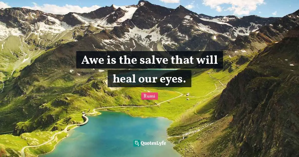 Awe is the salve that will heal our eyes.