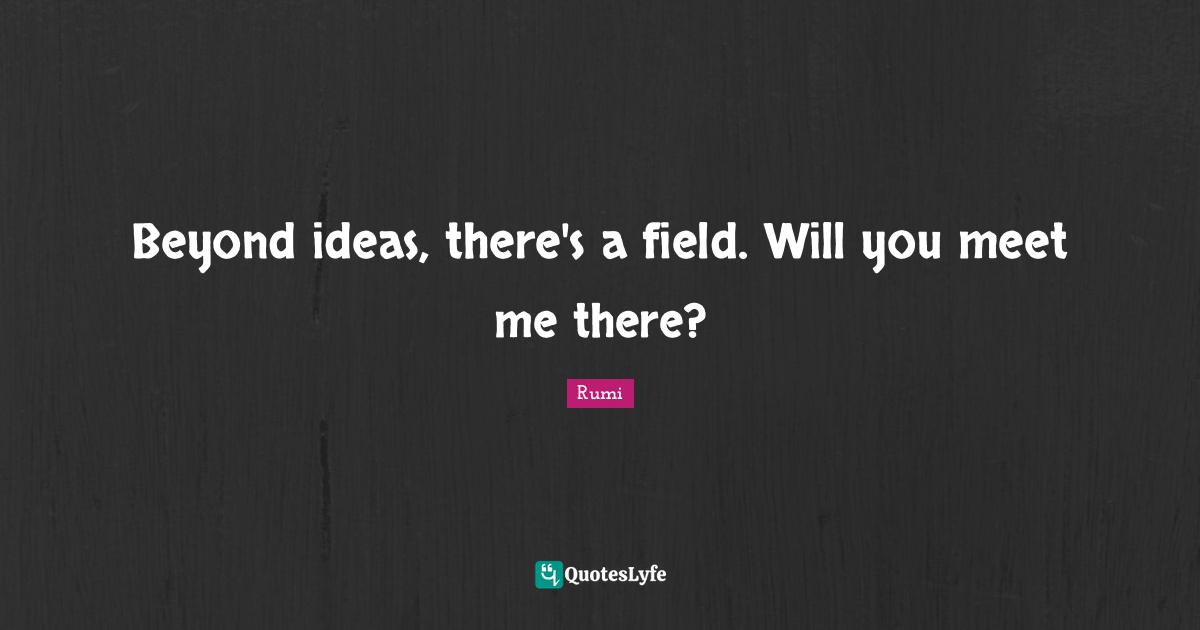 Beyond ideas, there's a field. Will you meet me there?