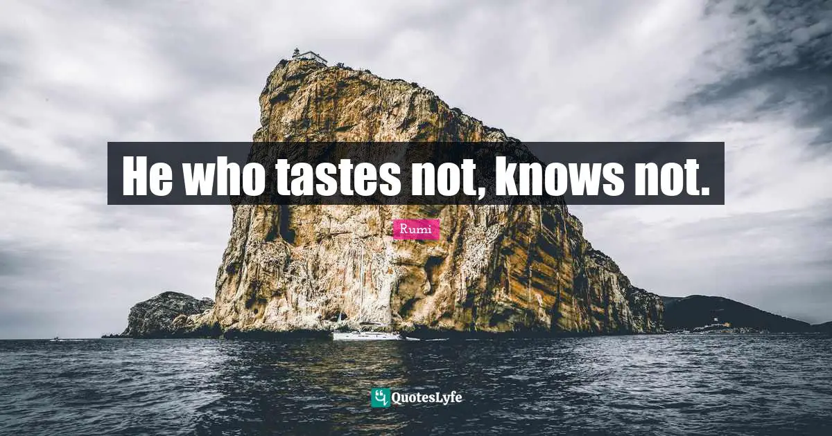 He who tastes not, knows not.