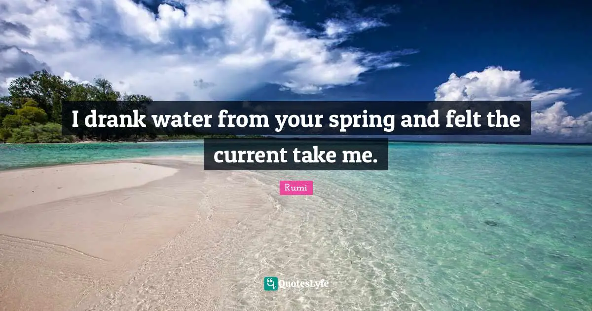 I drank water from your spring and felt the current take me.