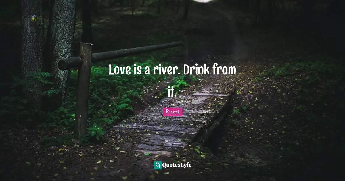 Love is a river. Drink from it.