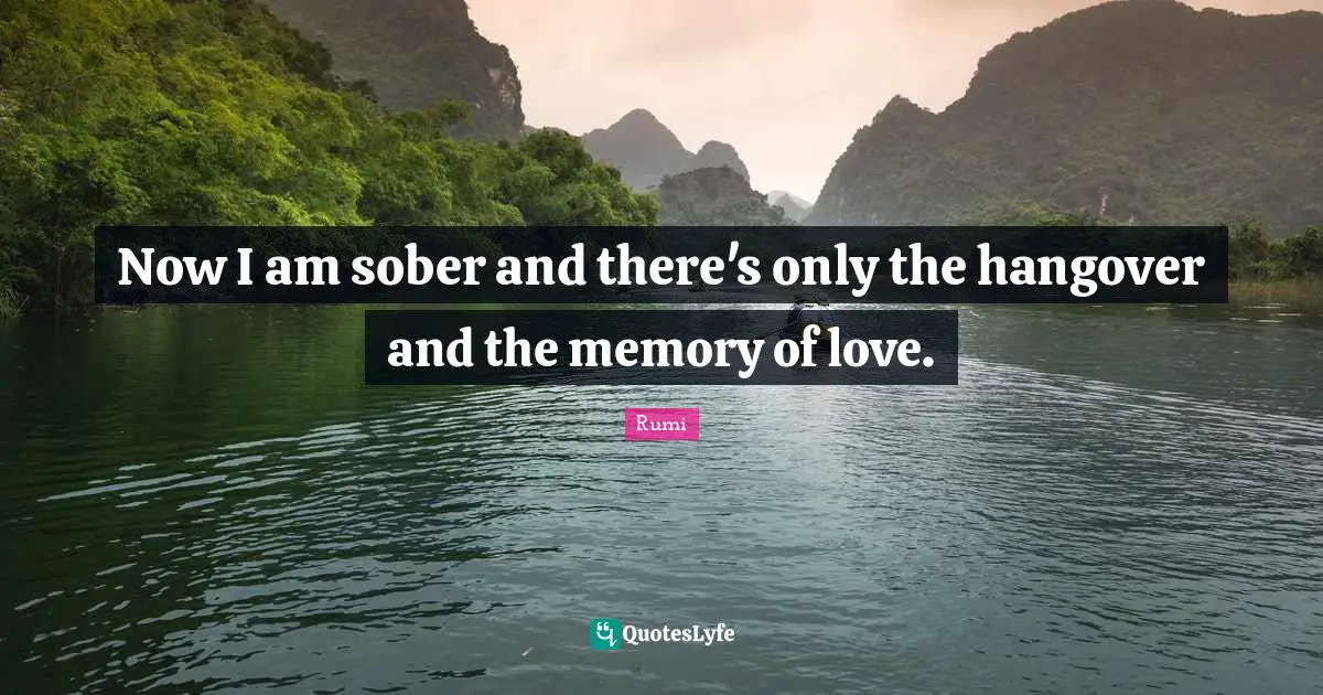 Now I am sober and there's only the hangover and the memory of love.