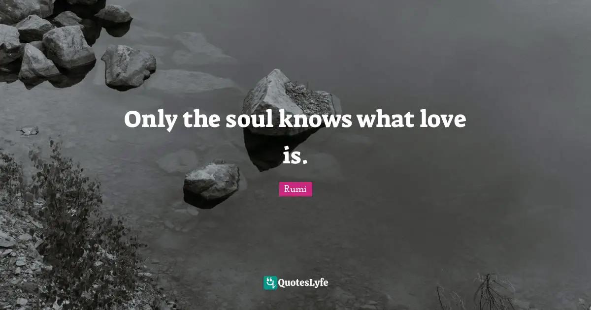 Only the soul knows what love is.