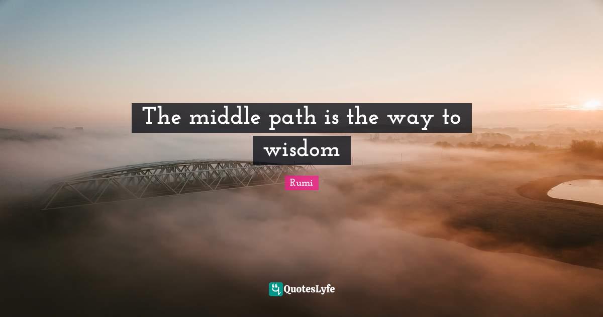 Middle Path Quotes: "The middle path is the way to wisdom"
