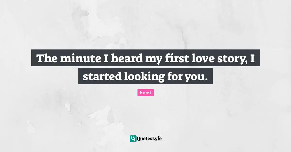 Heard Quotes: "The minute I heard my first love story, I started looking for you."