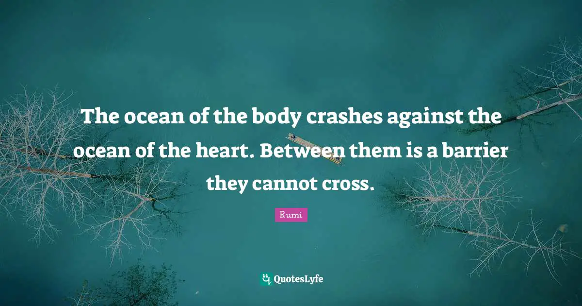 The ocean of the body crashes against the ocean of the heart. Between them is a barrier they cannot cross.