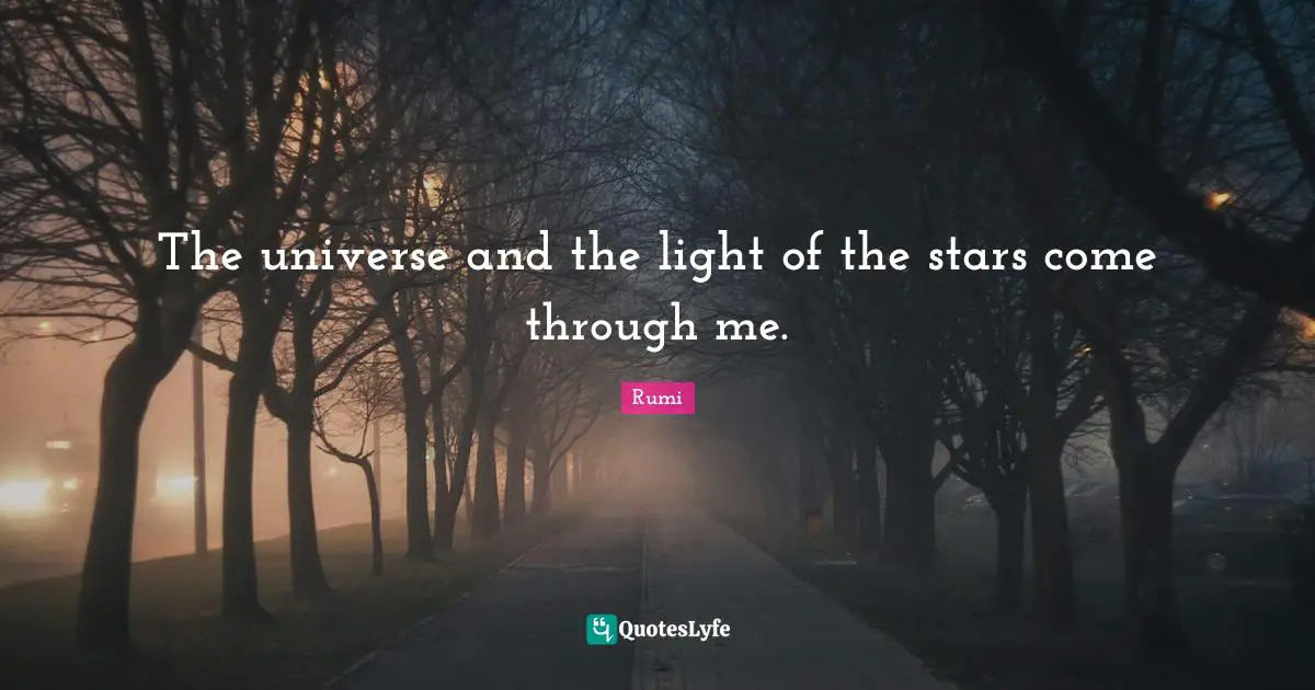 The universe and the light of the stars come through me.