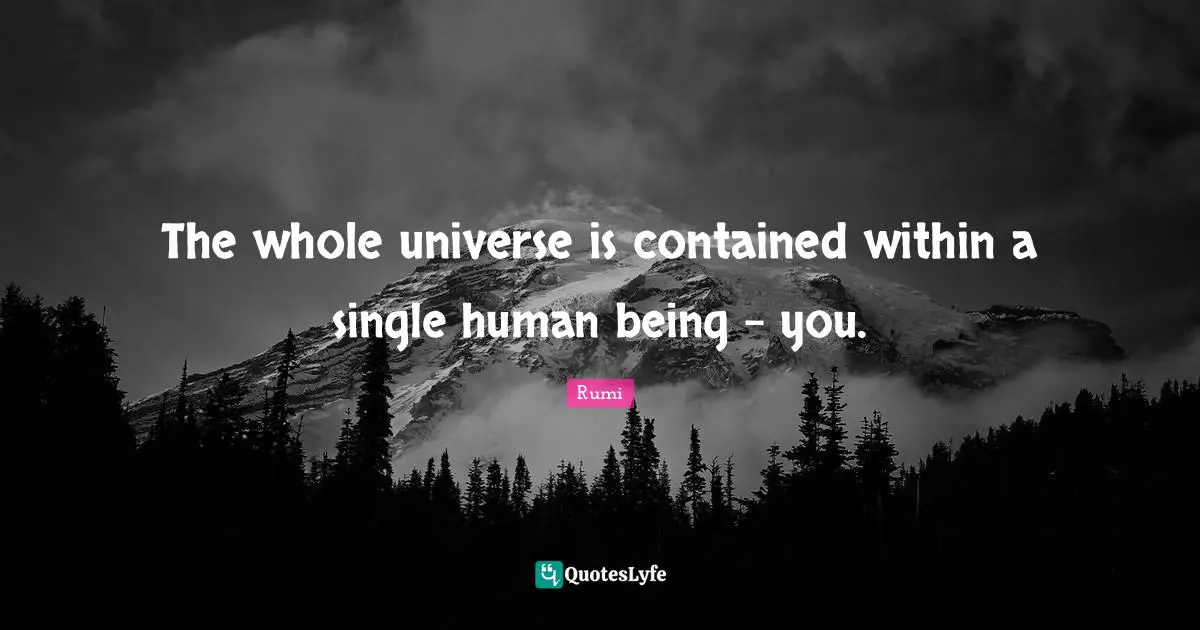 The whole universe is contained within a single human being - you.