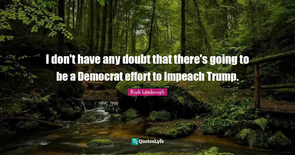 I don't have any doubt that there's going to be a Democrat effort to impeach Trump.
