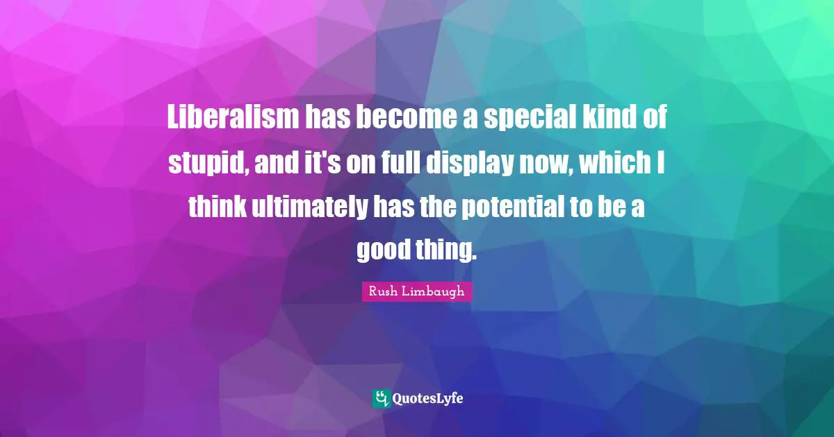 Liberalism has become a special kind of stupid, and it's on full display now, which I think ultimately has the potential to be a good thing.