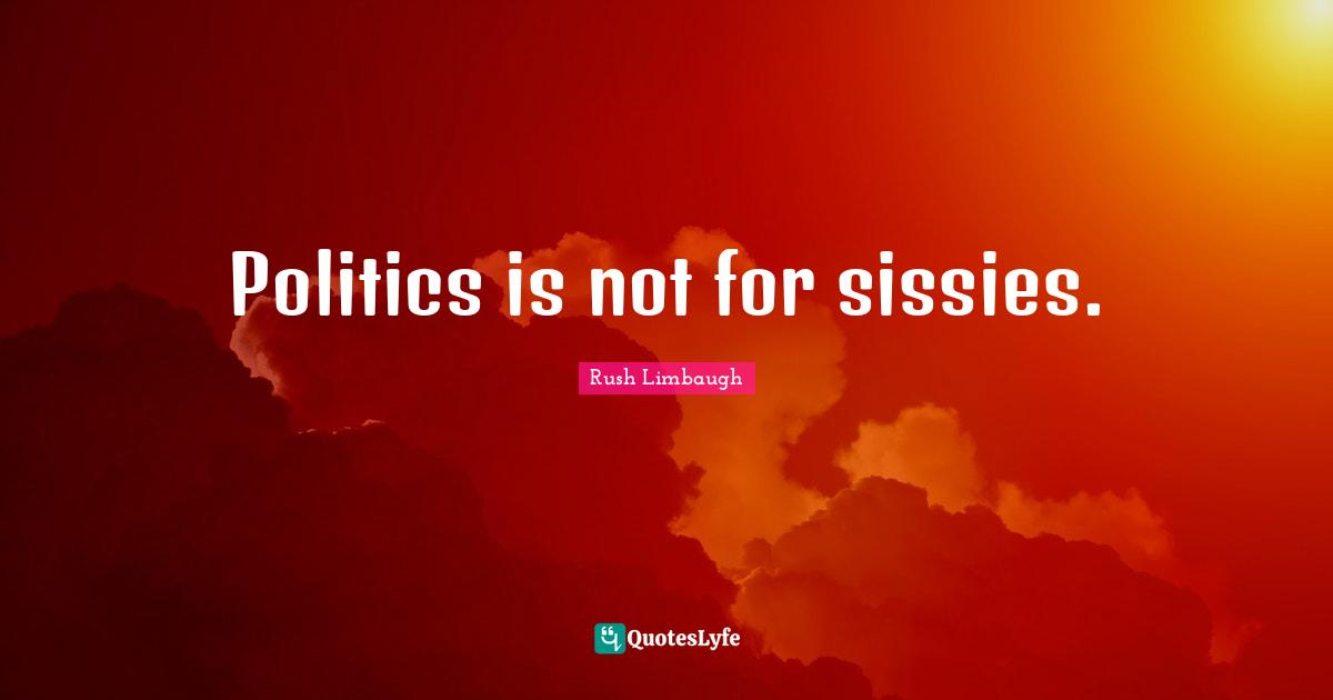 Politics is not for sissies.