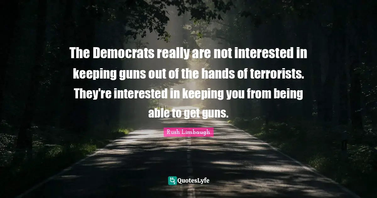 The Democrats really are not interested in keeping guns out of the hands of terrorists. They're interested in keeping you from being able to get guns.