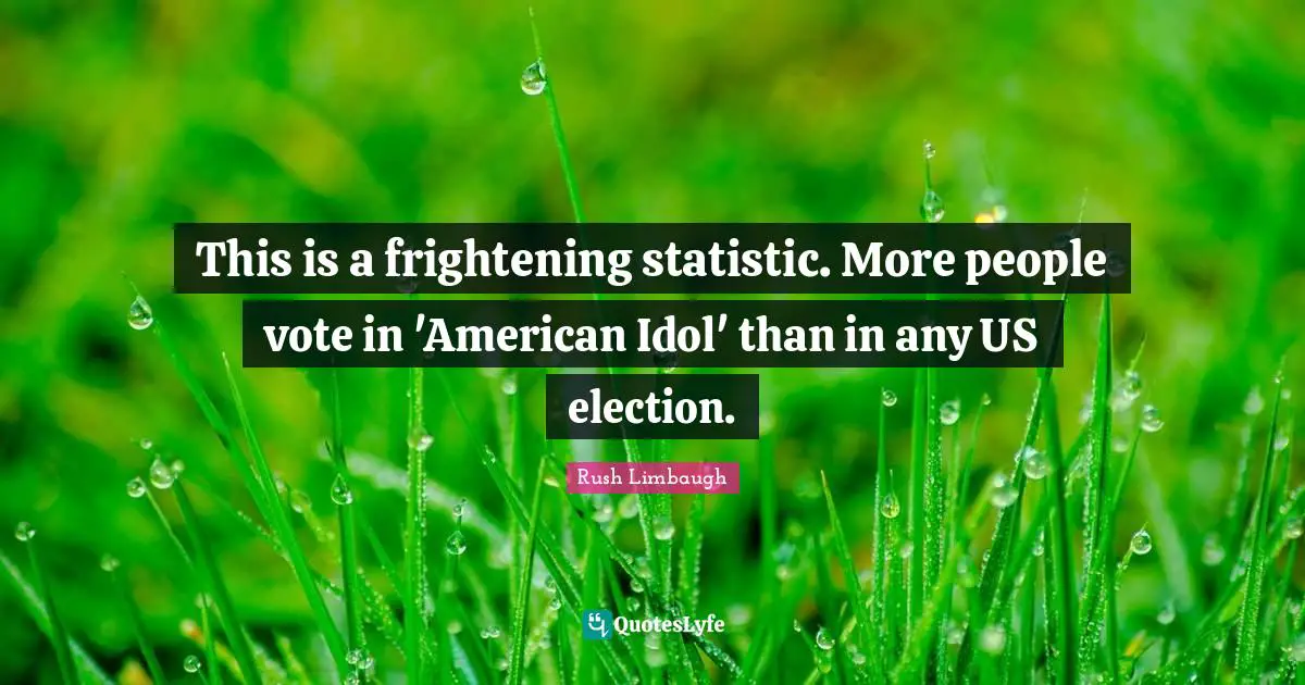 This is a frightening statistic. More people vote in 'American Idol' than in any US election.