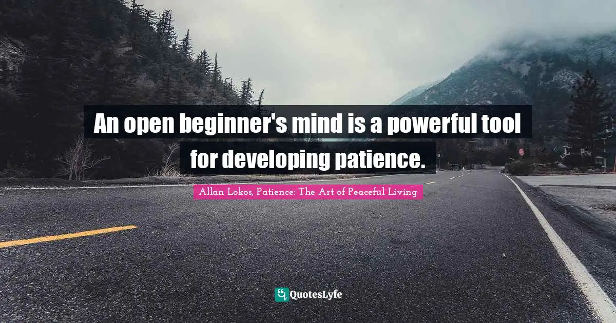 An open beginner's mind is a powerful tool for developing patience.