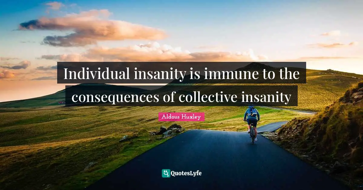 Individual insanity is immune to the consequences of collective insanity