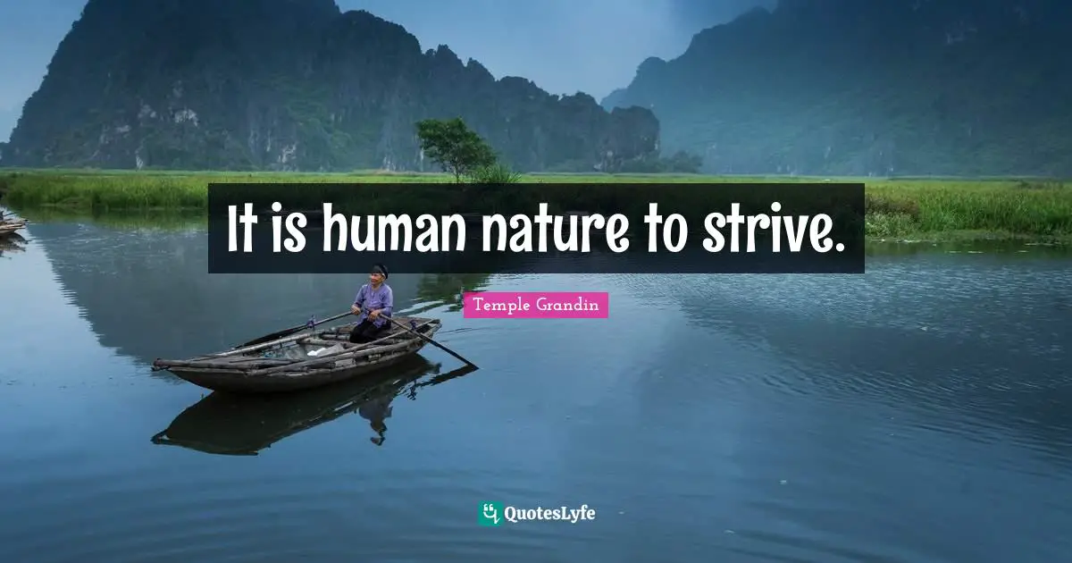 It is human nature to strive.