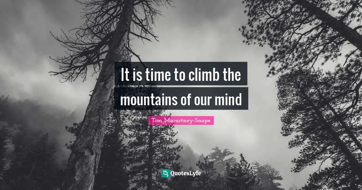 Tim Macartney Snape Quotes: "It is time to climb the mountains of our mind"