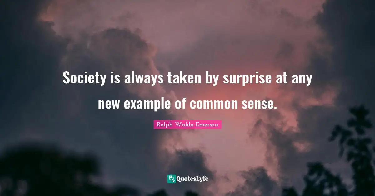 Society is always taken by surprise at any new example of common sense.