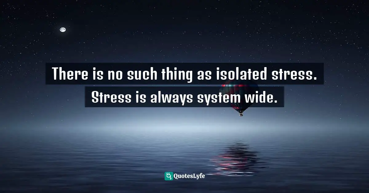Janet Gallagher Nestor, Nurturing Wellness Through Radical Self-Care: A Living In Balance Guide And Workbook Quotes: "There is no such thing as isolated stress. Stress is always system wide."