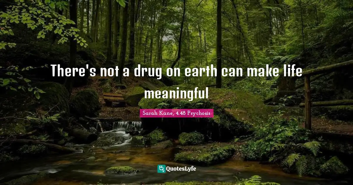 There's not a drug on earth can make life meaningful