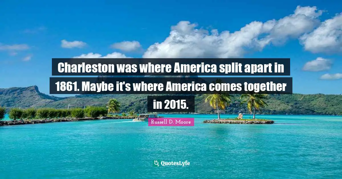 Charleston was where America split apart in 1861. Maybe it's where America comes together in 2015.