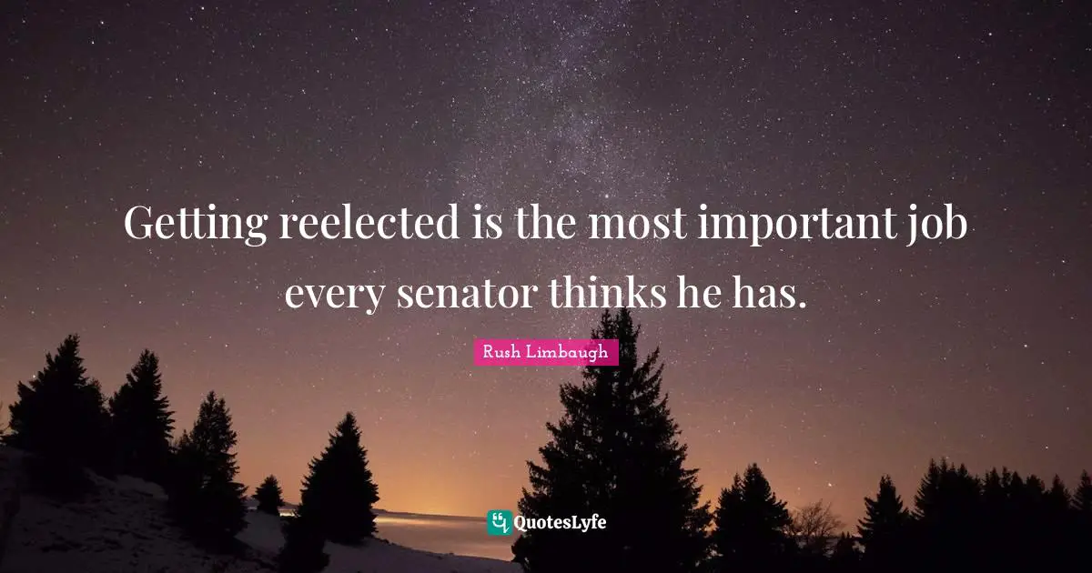 Getting reelected is the most important job every senator thinks he has.