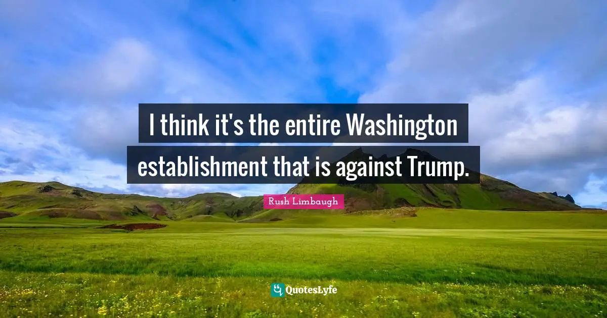 I think it's the entire Washington establishment that is against Trump.