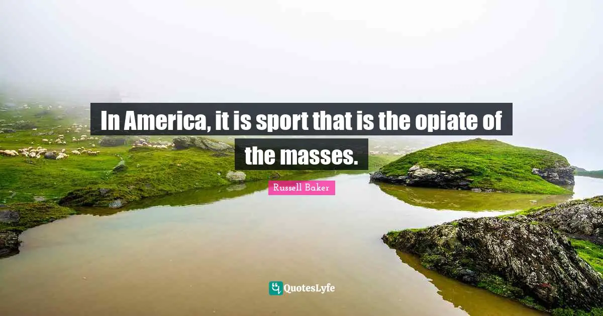 In America, it is sport that is the opiate of the masses.
