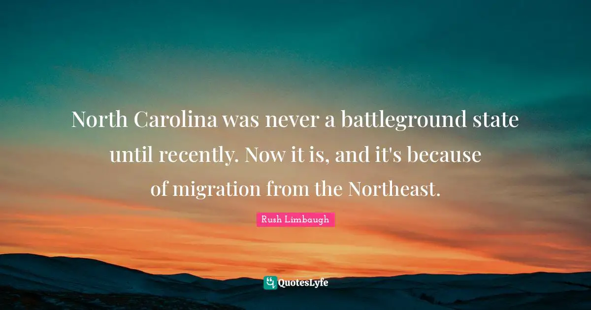 North Carolina was never a battleground state until recently. Now it is, and it's because of migration from the Northeast.