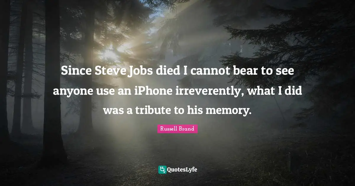 Since Steve Jobs died I cannot bear to see anyone use an iPhone irreverently, what I did was a tribute to his memory.