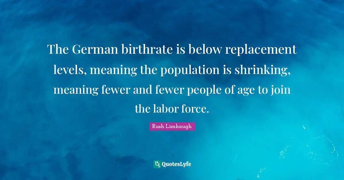 The German birthrate is below replacement levels, meaning the population is shrinking, meaning fewer and fewer people of age to join the labor force.