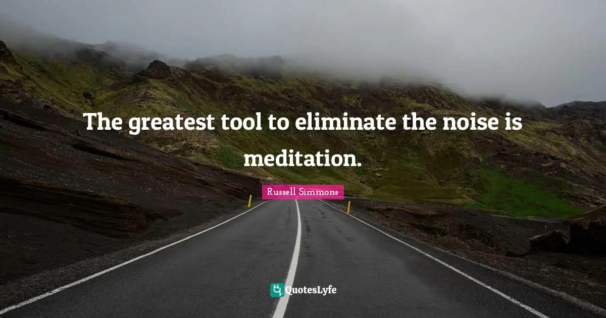 The greatest tool to eliminate the noise is meditation.