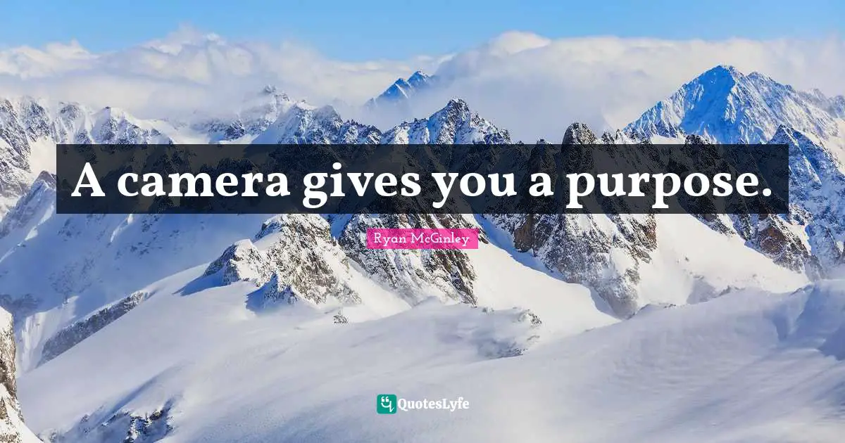 A camera gives you a purpose.