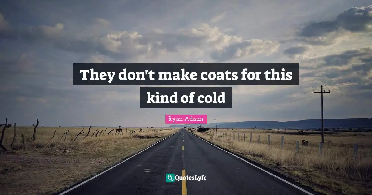 Ryan Adams Quotes: They don't make coats for this kind of cold