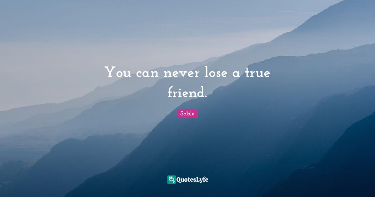 True Friend Quotes: "You can never lose a true friend."
