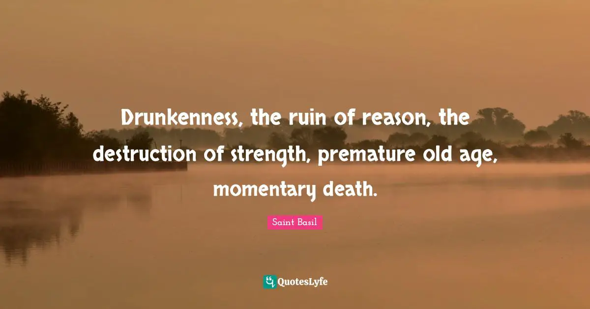 Ruins Quotes: "Drunkenness, the ruin of reason, the destruction of strength, premature old age, momentary death."